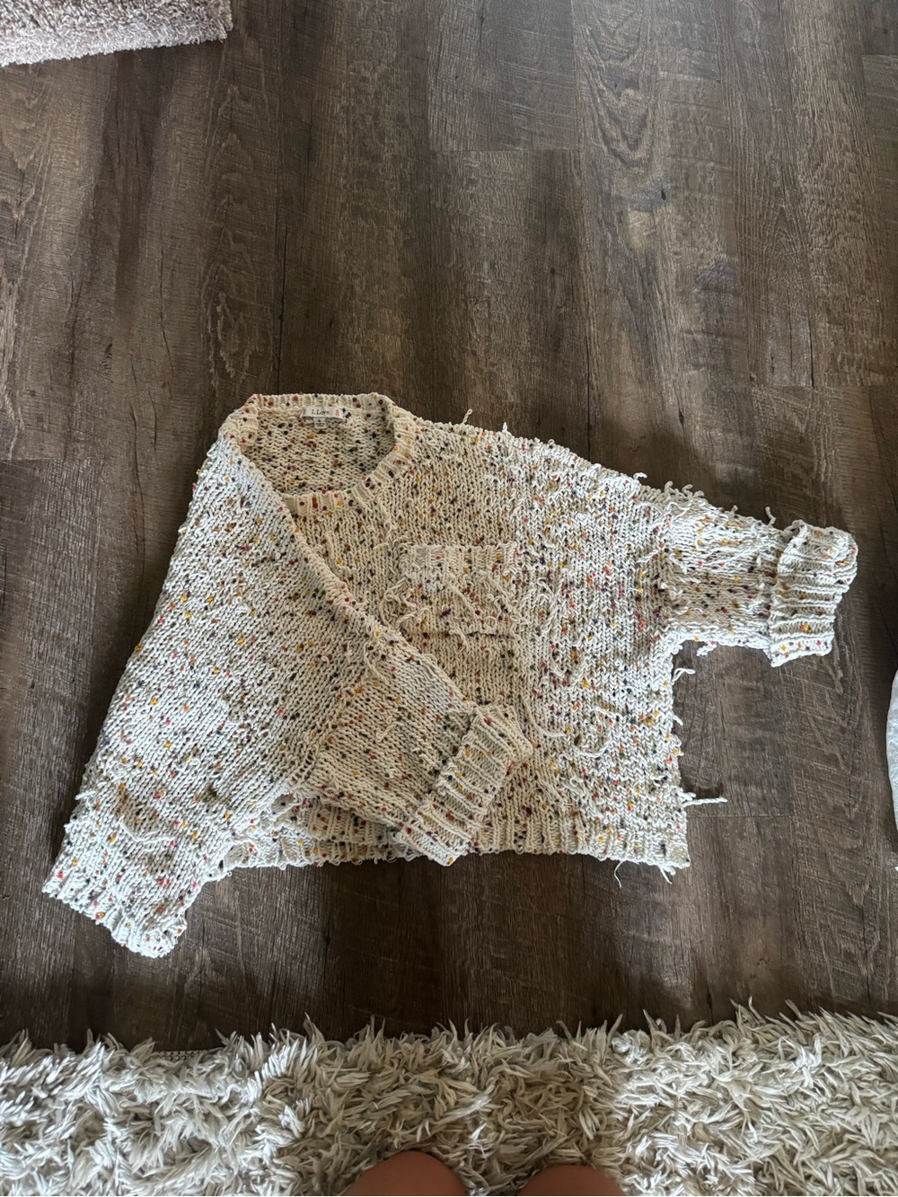 Speckled Cream Crewneck Sweater